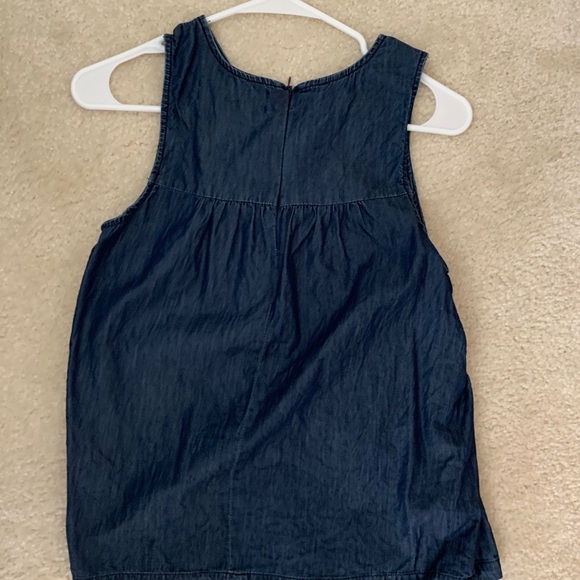 Blue Rain Dark Chambray Tank Top with White Detail - Picture 4 of 4